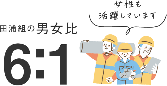 田浦組の男女比 6：1